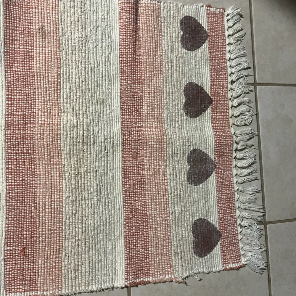 Small Heart shaped designs Area rug, Firm Price!